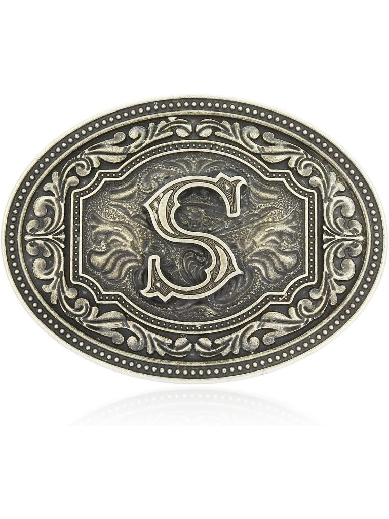 Unisex S Imported Western Belt Buckle Initial Letters Cowboy Rodeo